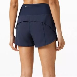 Navy Blue Lululemon Speed Up High-Rise Lined Short 4" sz 8